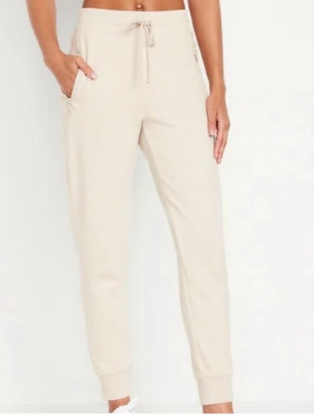 Old Navy Dynamic Fleece Joggers - Cream, size Large